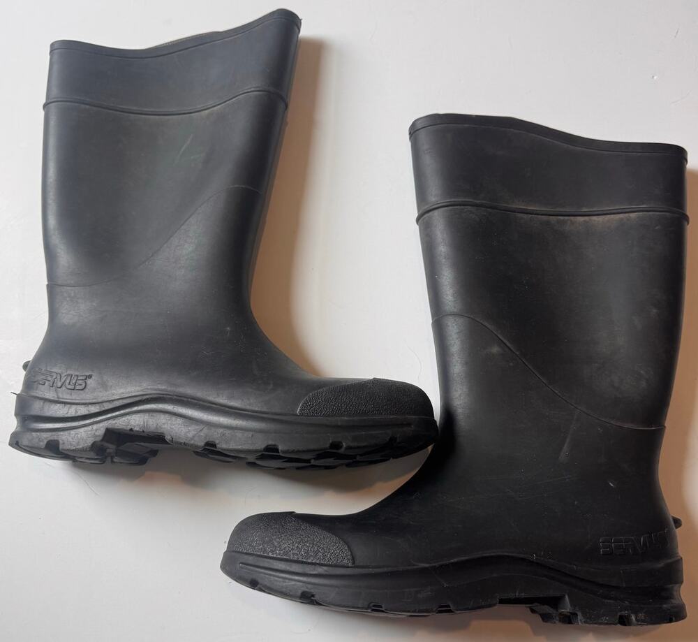 Servus Men's Rubber Work Boots USA Made Sz 11 Black